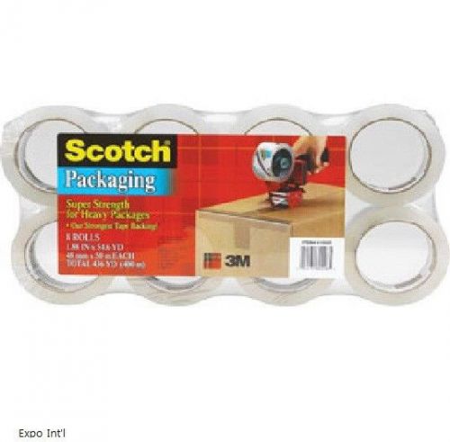 Scotch shipping packing tape 8 rolls heavy duty 1.88in x 54.6yd ea 436yd total for sale