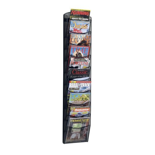 ***Brand New Safco Onyx Mesh Magazine Rack, 10 Pocket, Black***