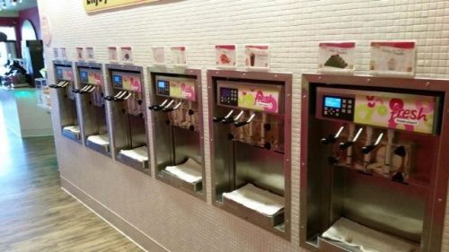 Six commercial yogurt machines