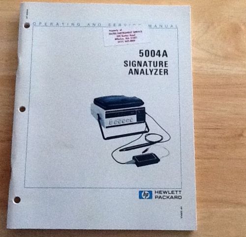 5004A Signature Analyzer Operating And Service Manual