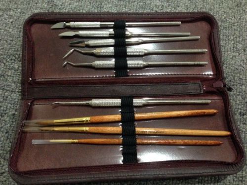 9 pcs NEW Vita Expert Instruments and Porcelain Brush Set Dental Lab Germany