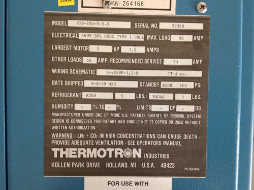 Thermotron ATS-195-V-5-5 Environmental Test Chamber from Motorola Lab