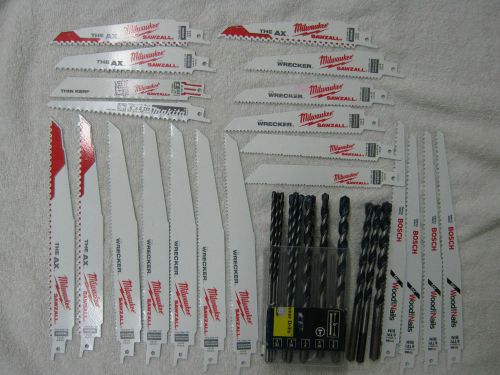 Bosch Blue Granite Hammer Lot Bits, Milwaukee Sawzall Bosch Blades New Lot Of