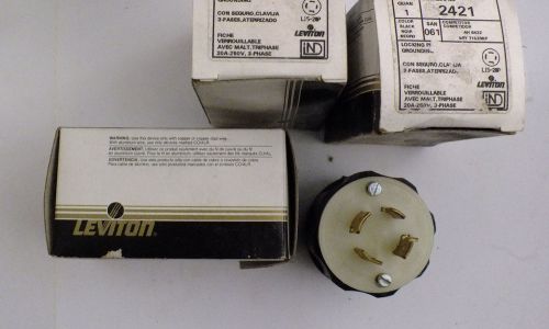 NEW LEVITON PLUG 2421 L15-20P 3 PHASE 20A 20 A AMP 250V