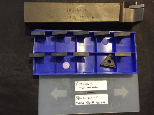 1&#034; tfl 16 - 4 tool holder w/ box of zcc-ct tnmg 432 dr ybc252 carbide inserts for sale