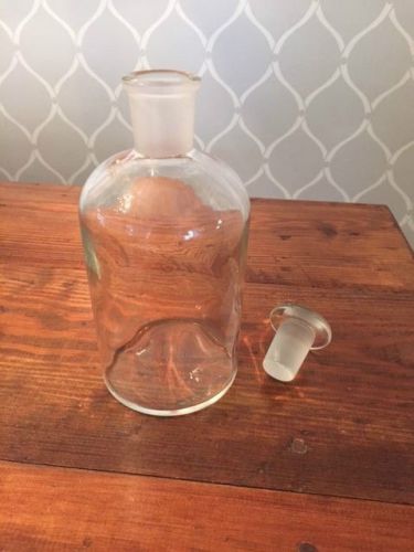 Corning Pyrex Glass 1L 1000mL Reagent Storage Bottle &amp; #29 Stopper, EXCELLENT