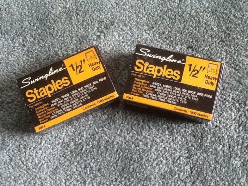 Vintage swingline 1/2&#034; heavy duty staples no. 800-8  2000 staples (2 boxes) for sale