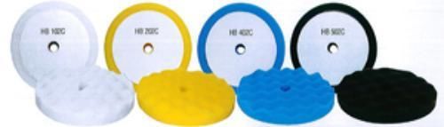 Hitech HB202C Yellow Medium Cut Hi Buff 9&#034; Waffle Polish Pad (2 Pack)