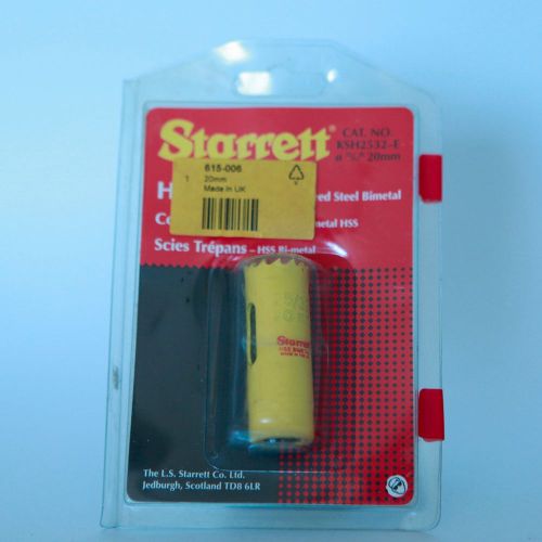 Starrett Hole Saw HSS 20mm bimetal 25/32 KSH2532-E