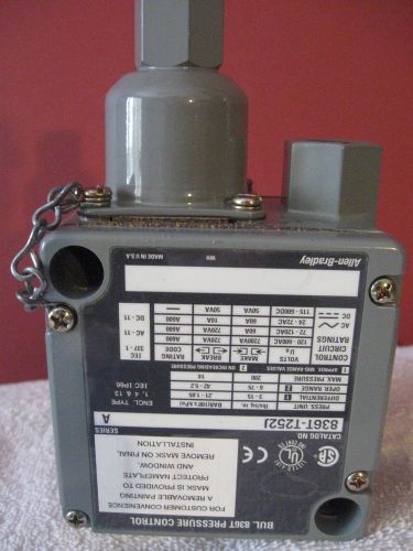 ALLEN BRADLEY 836T-T252J PRESSURE CONTROL ADJUSTABLE RANGE: 6-75 PSI SER A NNB