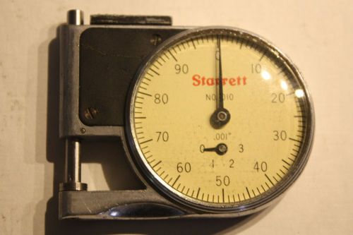 Starrett 1010Z Dial indicator pocket gage, .375&#034; range, .001&#034; grad in orig case