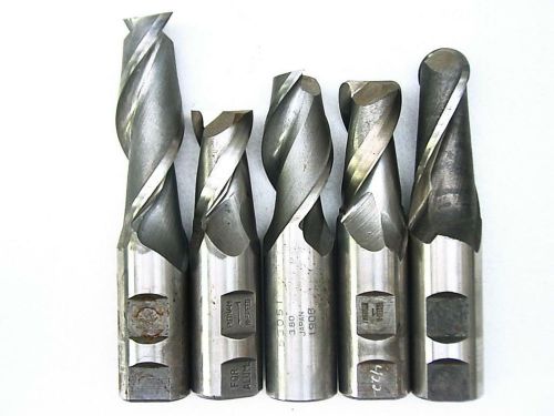 End Mill 2 Flute 1&#034; Shank HSS Lot of 5