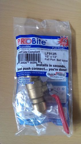 Pro Bite LF912R Full Port Ball Valve 1/2&#034;x1/2&#034;