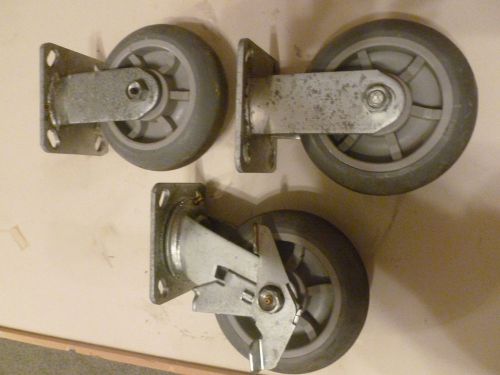 (3)  Heavy Duty 2&#034; X 6&#034; Casters