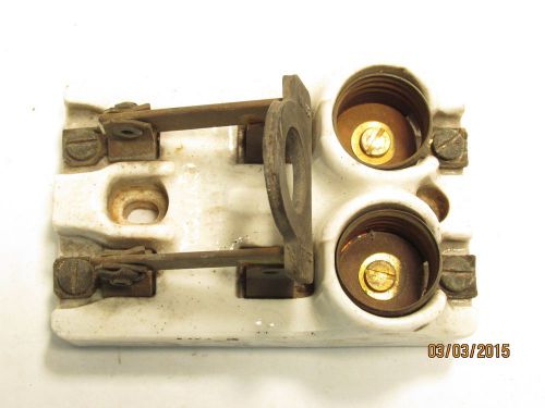 Leviton vintage porcelain switch &amp; fuse holder block 2-pole 30A 125V