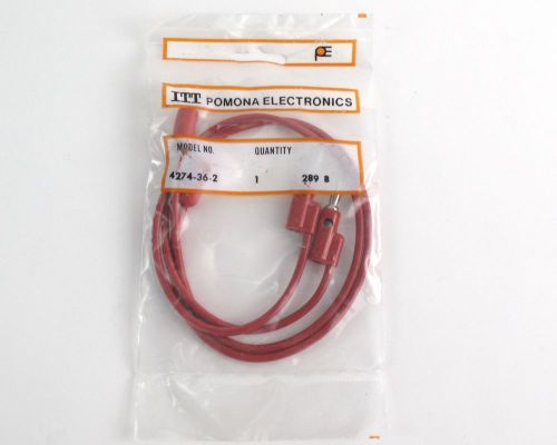 NOS ITT/Pomona 4274-36-2 Multi-Stacking Banana Patch Cord 36&#034; Red