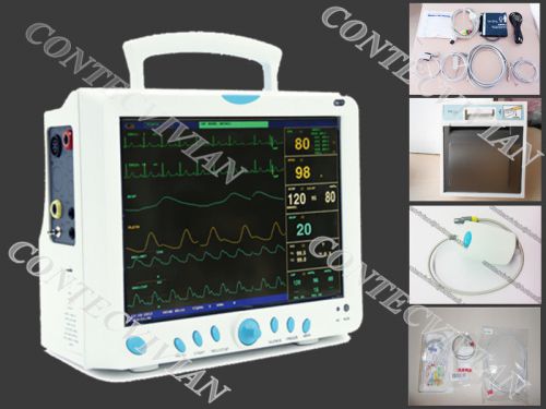 Portable vital signs 8-parameter patient monitor ( etco2 2-ibp printer in icu ) for sale