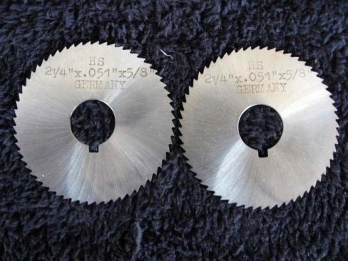 2 HS metal working cutting slitting saw blade 2 1/4&#034; x .051&#034; x 5/8&#034;