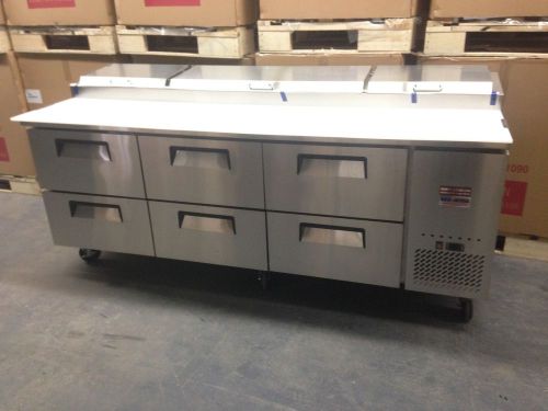 PIZZA PREP TABLE 93&#034; 6 DRAW DRAWS PREP UNIT 96&#034;  BRAND NEW MAKE LINE 8&#039;