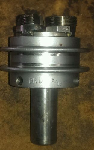 5/16 die head. Not sure who makes it. It is in very good condition. 3/4 shank.