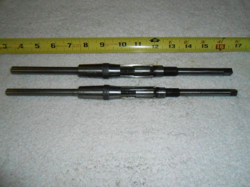 LOT OF 2 VINTAGE &#034;REIFF &amp; NESTOR Co.&#034; HAND REAMERS ~ 11/16 - 3/4 &amp; .730 - 13/16