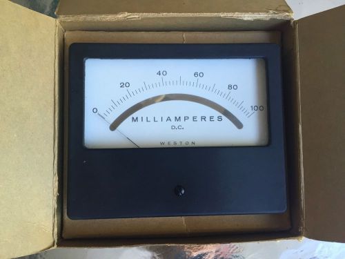 WESTON MODEL 1961 LARGE PANEL METER 0-100 MILLIAMPERES D.C. NEW OLD STOCK W/BOX