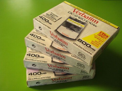 Lot of 4  Verbatim DC2120 EXtra Mini-Cartridge 400/800 MB-QIC80-NIB-NR