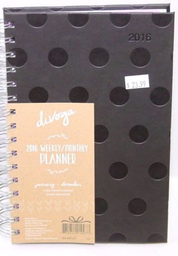 Divoga 2016 Wirebound Weekly/Monthly Planner 838-142 Jan-Dec Sz 5.5&#034; x 8&#034; Black