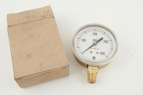 USG 0-400 PSI Gauge C2H2 2.5&#034; 1/4 47923 Brass