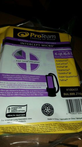 Proteam pack of 10 intercept micro filters 6 quarts oem # 100431 for sale