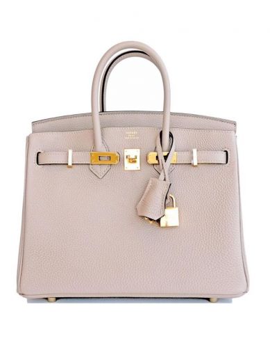 Hermes Gris Tourterelle Baby Birkin Dove Grey 25cm Togo Gold GHW Jewel