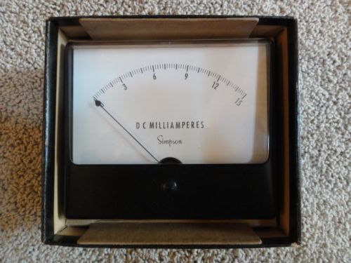 Simpson Wide View 0-15 Milliamperes Meter - Model 1329