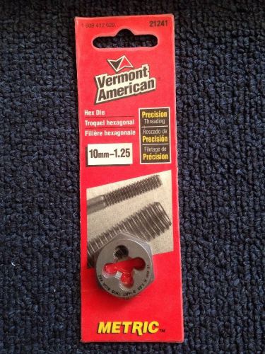 VERMONT AMERICAN 21241 Hexagon Die, Carbon Steel, M10-1.25mm