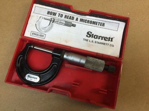 Excellent - Starrett T436.1XRL-1 0-1&#034;&#034; micrometer - 436.1 CARBIDE TIPS