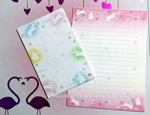 LETTER SET WRITING PAD NOTE PAD PAPER ENVELOPE SET Cute Rabbits!