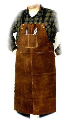 Steiner 92165 Weld-Rite Premium Brown Split Cowhide Bib Apron, 24-Inch x 36-Inch