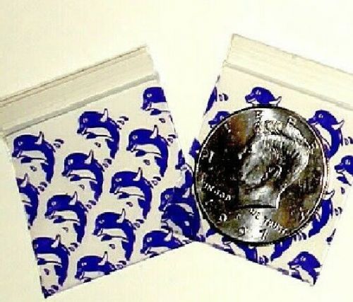 200 Purple Dolphins 1.5 x 1.5 inch baggies, 1515 mini ziplock bags