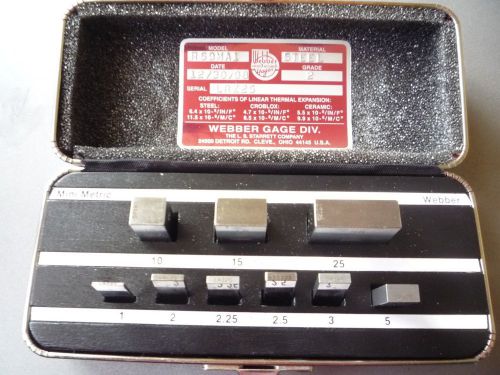 Starrett Webber RS9 MA1 Gage block set mini metric