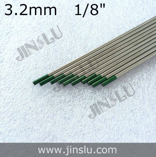 Green tip pure tungsten electrode 3.2mm x 150mm 1/8&#034; x 6&#034;  for tig welding 10pk for sale