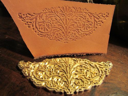 Ornate floral leather bookbinding finishing tool stamp embossing die for sale