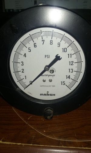 Marsh Instruments Gauge; 4 1/2&#034;, 1/4&#034; NPT... 0-15 PSI Master Gauge