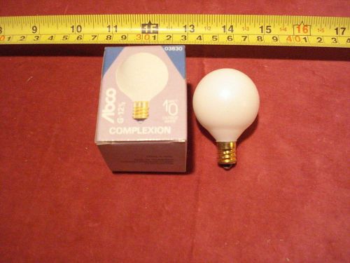 (2794.) Complexion Bulb 10W 120V Outside White G:12-1/2 Candelabra Base