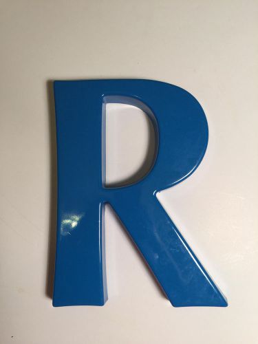 Vintage &#034;R&#034; Blue Plastic Marquee Letter Sign Grocery Restaurant Gallery Wall 14