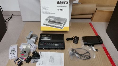 SANYO TRC 7060 MINICASSETTE TRANSCRIBING SYSTEM - ORIGINAL BOX WITH EXTRA TAPES