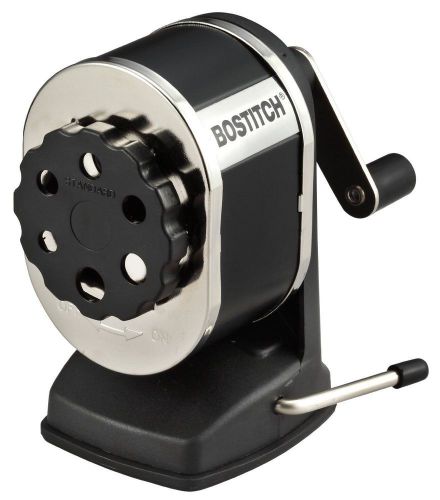 New Stanley Bostitch Vacuum Manual Hand-Crank School Pencil Sharpener, Black