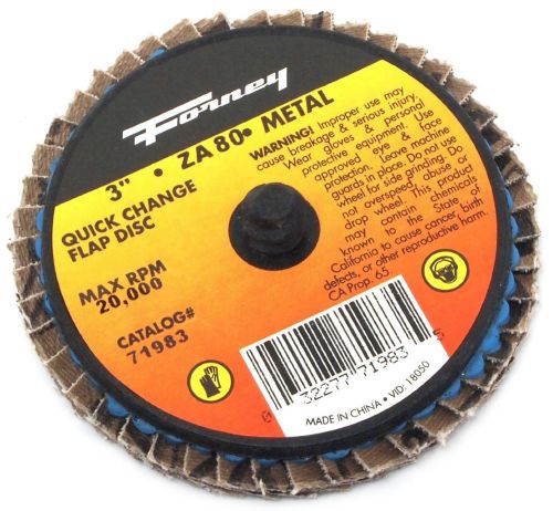 Forney 71981 Quick Change Mini-Flap Disc, 3&#034;, 36 Grit