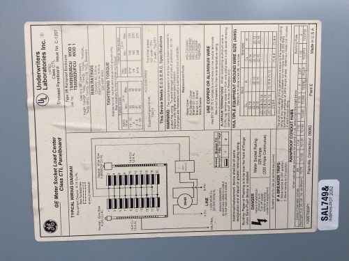 GE TSMB2020CSCU 200AMP SURFACE COMBINATION METER SOCKET LOAD CENTER MAIN BREAKER