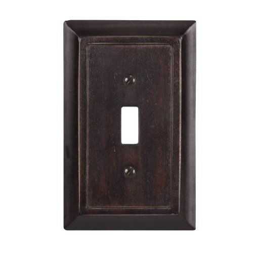 Amerelle AmerTac 4045T 1 Toggle Traditional Wood Wallplate, Dark Walnut