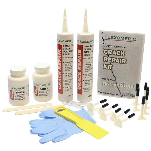 DIY FLEXKIT-200 Concrete Crack Repair Kit Polyurethane, HAIRLINE to 1/16&#034;