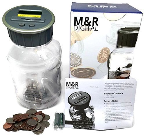 M&amp;R Digital Counting Coin Bank. Batteries included! Personal coin counter/money